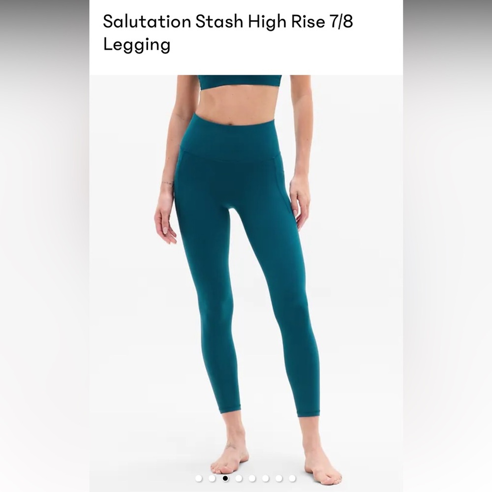 NWT Athleta Salutation Stash 7/8 Leggings in Coastal Teal